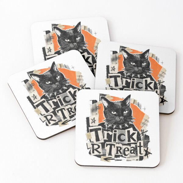 Item preview, Punk Black Cat Trick or Treat Halloween Spooky designed and sold by AntiqueImages.