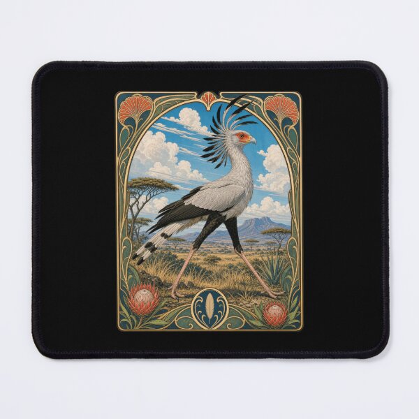 Item preview, African Secretarybird Art Nouveau Wildlife Bird designed and sold by AntiqueImages.