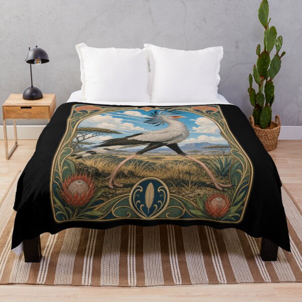 Item preview, African Secretarybird Art Nouveau Wildlife Bird designed and sold by AntiqueImages.