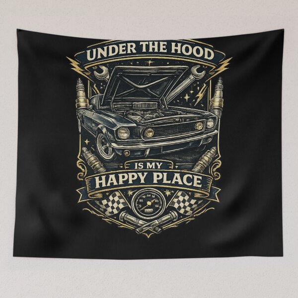 Item preview, Under The Hood Is My Happy Place designed and sold by RetroPlus.