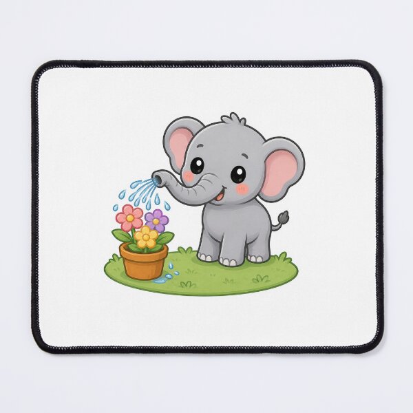 Item preview, Elephant Watering Flowers Sticker designed and sold by PawsGiggles.