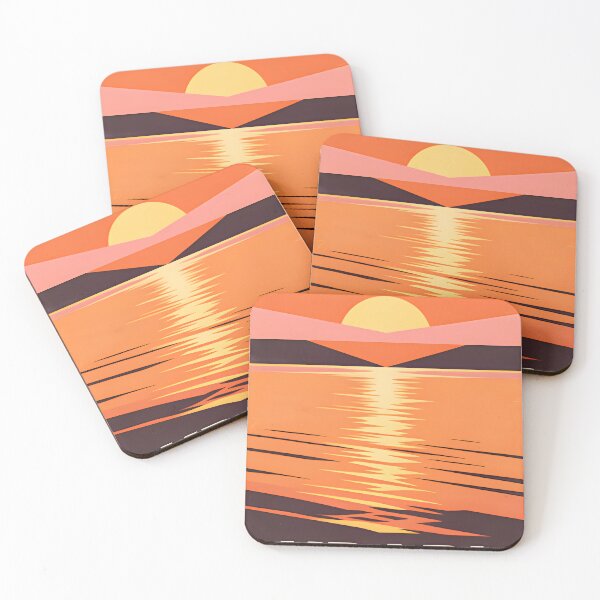 Item preview, Ocean Soul – Retro Tropical Sunset Illustration designed and sold by Spirit of Siam.