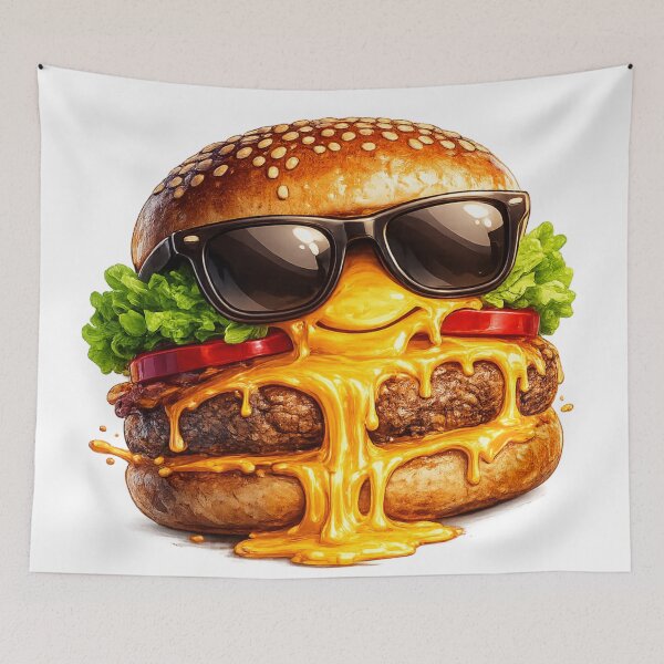 Item preview, Cool Sunglasses Burger: Funny Character Cheeseburger Humor Art designed and sold by irfanshikh.