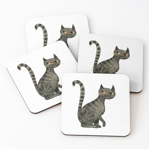 Item preview, Black Cat Cute Textured Tabby Kitten Illustration designed and sold by Rebelforms.
