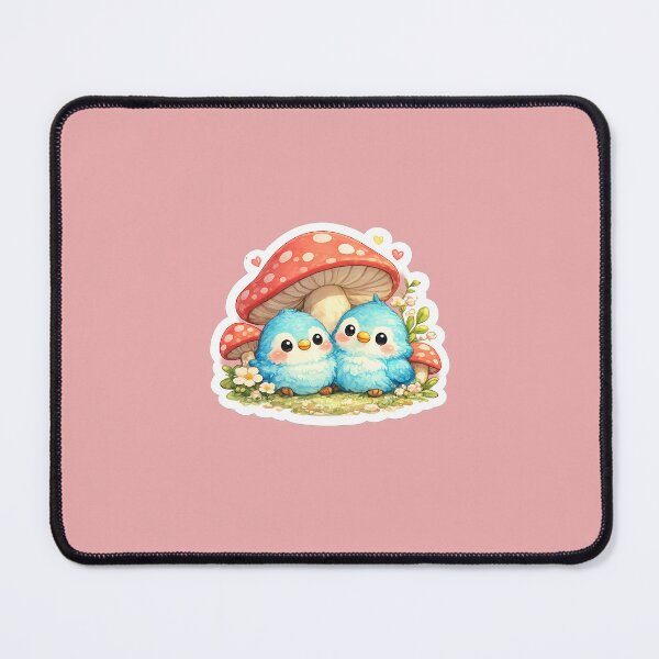 Item preview, Cute Blue Birds Under Mushroom Sticker | Kawaii Baby Birds | Whimsical Forest Animal Decal | Cottagecore Nature Art | Adorable Woodland Gift designed and sold by StyloStudio.