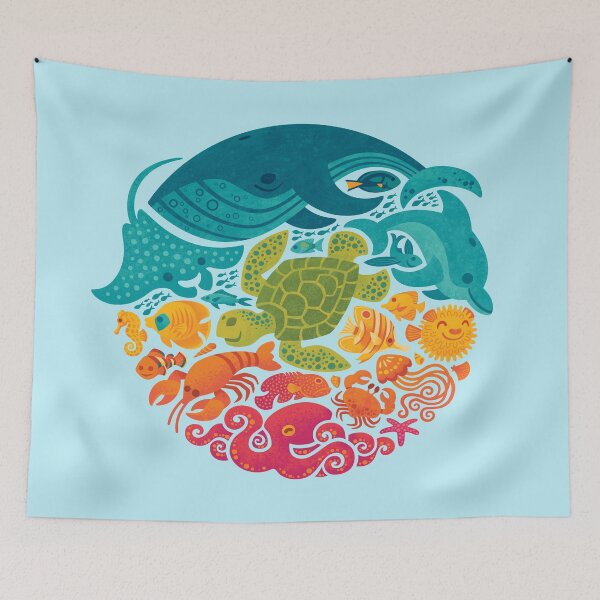 Item preview, Aquatic Rainbow (light blue) designed and sold by Wayne Minnis.