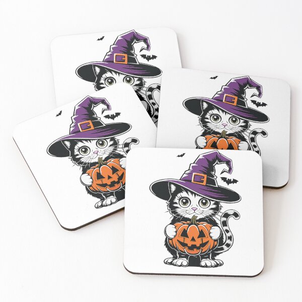 Item preview, Spooky Cute Witch Cat & Jack O'Lantern designed and sold by Antony004.