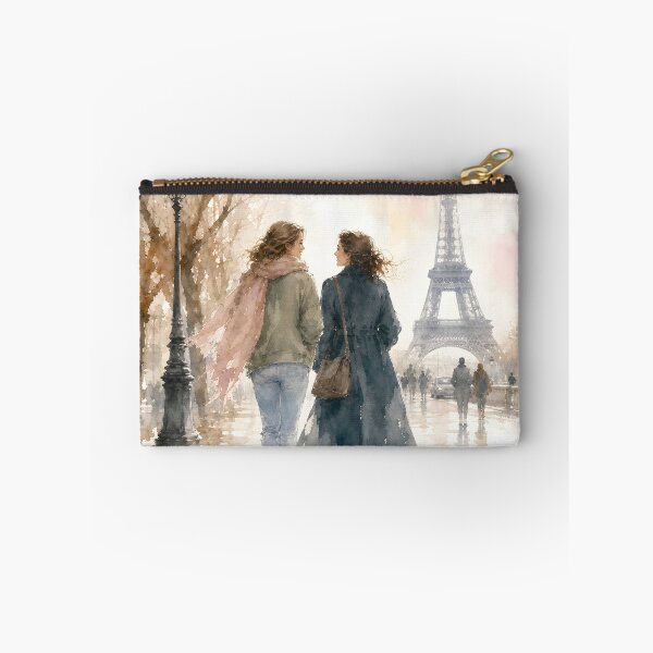 Item preview, Romantic Paris Street Scene Print designed and sold by LinaDesign Store.