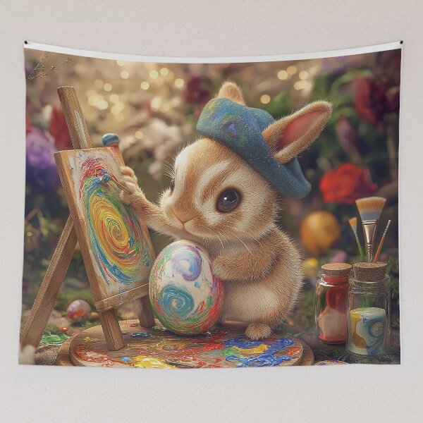 Item preview, The little rabbit is drawing a picture. designed and sold by FluffyGallery.