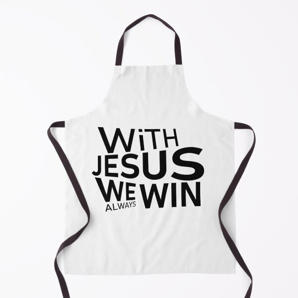 Item preview, With Jesus We Always Win – Christian Faith Typography T-Shirt Design designed and sold by CrossCrafted.
