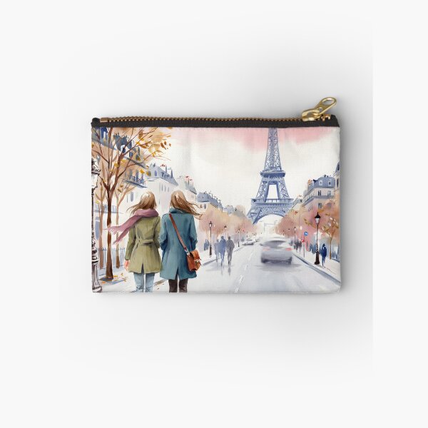 Item preview, Romantic Paris Street Scene Print designed and sold by LinaDesign Store.