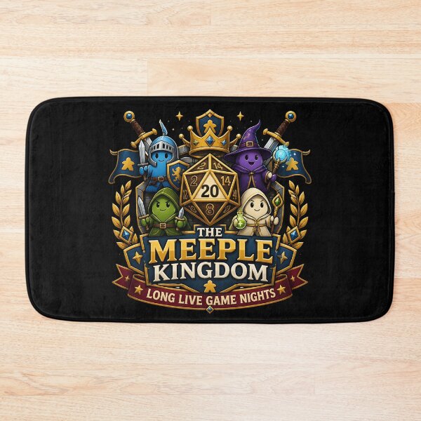 Item preview, The Meeple Kingdom - Long Live Game Nights Fantasy Crest designed and sold by BadhbhLoot.