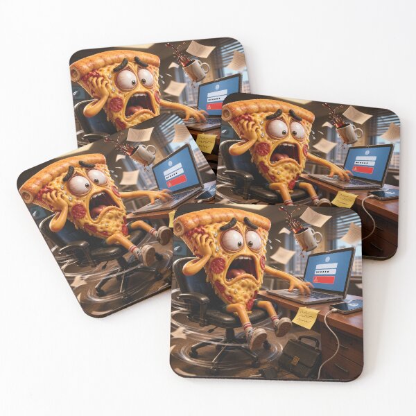 Item preview, Funny Pizza Password Panic Office Computer Cartoon designed and sold by ComedyInkFactor.