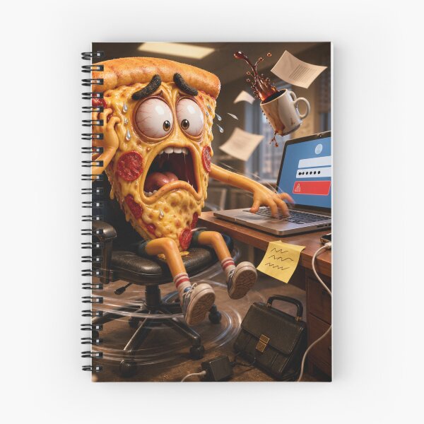 Item preview, Funny Pizza Password Panic Office Computer Cartoon designed and sold by ComedyInkFactor.