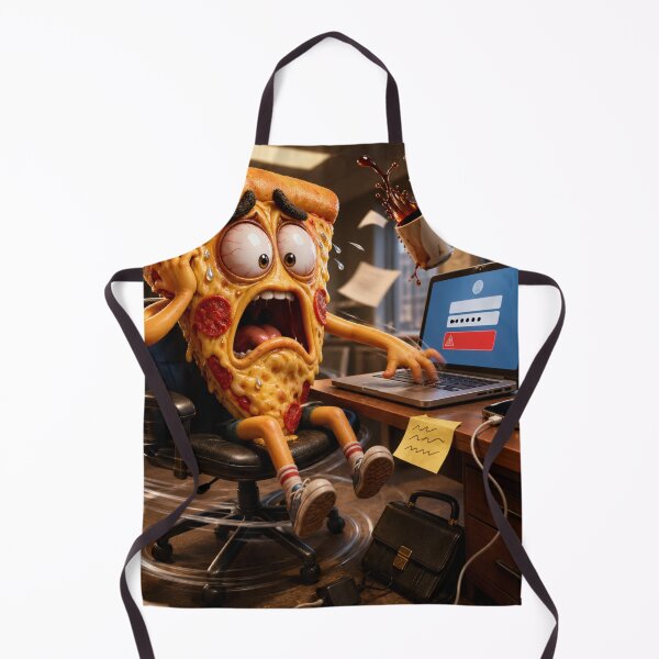 Item preview, Funny Pizza Password Panic Office Computer Cartoon designed and sold by ComedyInkFactor.