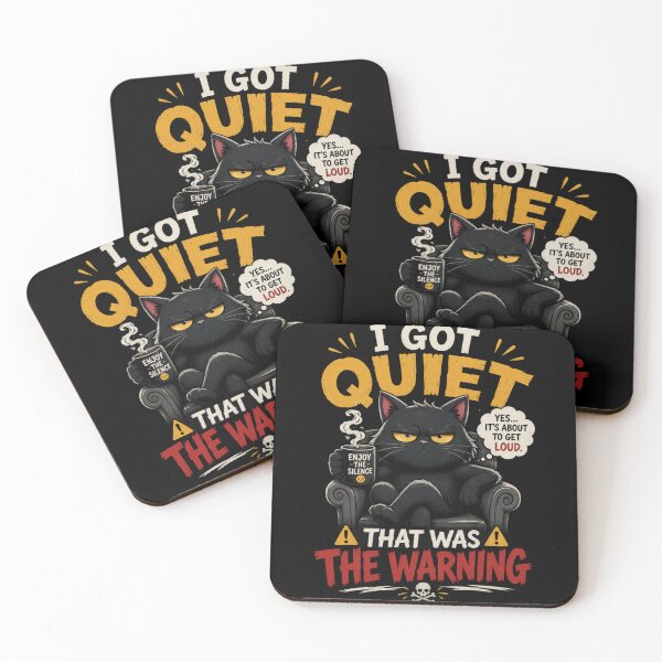 Item preview, I Got Quiet That Was The Warning Funny Cat Design – Sarcastic Humor Meme T-Shirt designed and sold by Artimax-Studio.