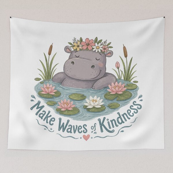 Item preview, River Daydream - Cute Hippo Nursery designed and sold by bapupa.