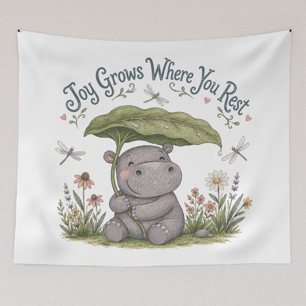 Item preview, Sunny Splash - Cute Hippo Nursery designed and sold by bapupa.