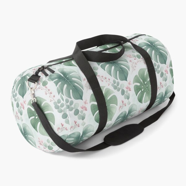 Item preview, Green Monstera Leaves and Pink Eucalyptus Pattern designed and sold by HappyOops.
