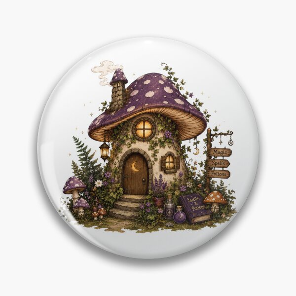 Item preview, Witchy Mushroom Cottage Art Print designed and sold by PriyankaSonara.