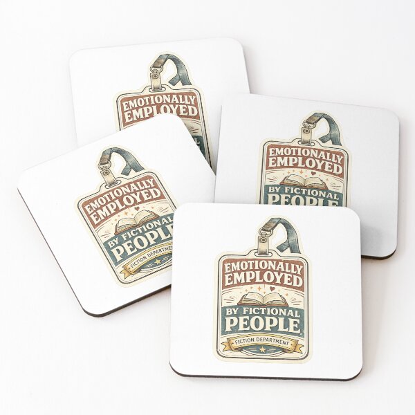 Item preview, Emotionally employed by fictional characters | Book lover badge designed and sold by CristalineDart.