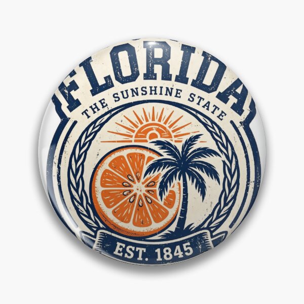 Aperçu de l'œuvre Floride, l'État du Soleil, fondée en 1845 - Chemise vintage à blason universitaire créée et vendue par Petringo.