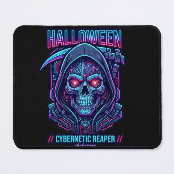 Item preview, Cyber Skull Neon - Cyberpunk Halloween Horror Art designed and sold by alalame.