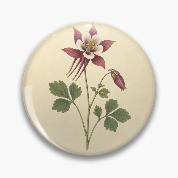Item preview, Vintage Columbine Botanical Illustration Print designed and sold by NuvoraNest.