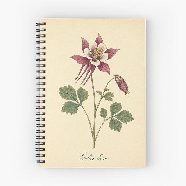 Item preview, Vintage Columbine Botanical Illustration Print designed and sold by NuvoraNest.
