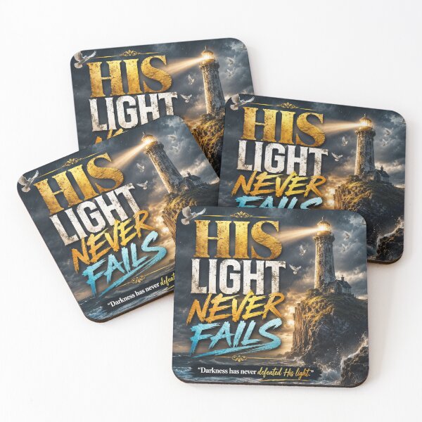Item preview, His Light Never Fails | Christian Lighthouse Artwork designed and sold by Faith & Grace design .