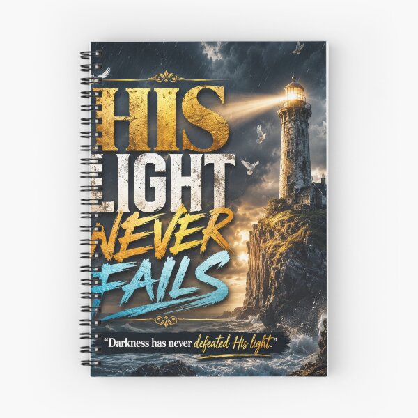 Item preview, His Light Never Fails | Christian Lighthouse Artwork designed and sold by Faith & Grace design .