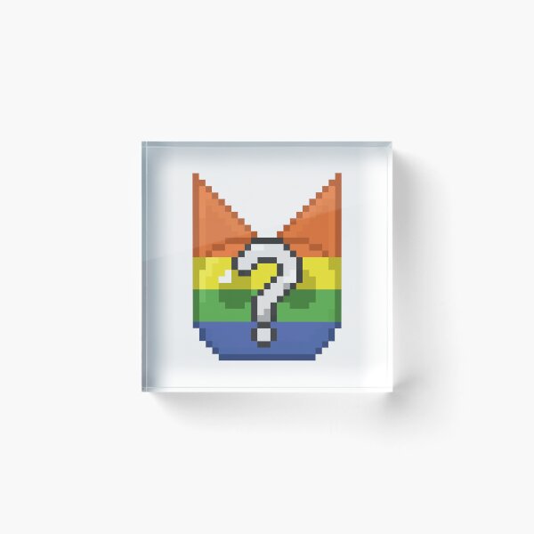 Item preview, Questioning Pixel Pride Cat designed and sold by Lilac-Cat.