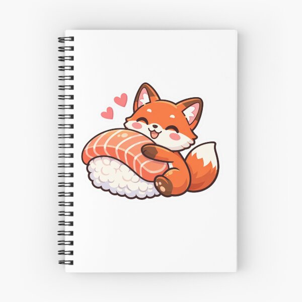 Item preview,  Cute Fox Sushi - Kawaii Red Fox Hugging Nigiri Sticker designed and sold by AuraArtistica.