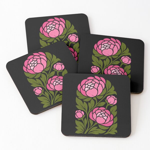 Item preview, Pink Peony Floral Botanical Vintage Folk Art designed and sold by artCreativeColony.