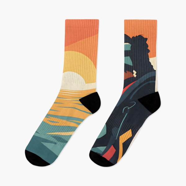 Item preview, Ocean Soul – Retro Tropical Sunset Illustration designed and sold by Spirit of Siam.