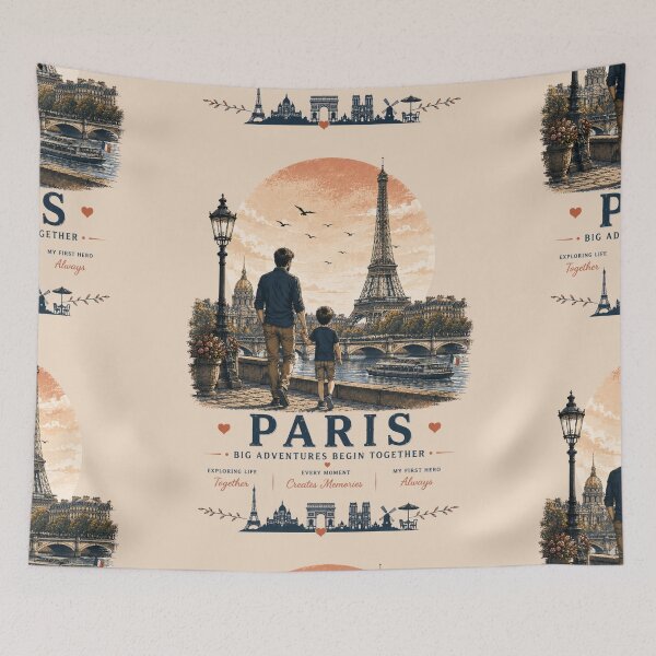 Item preview, Paris Father Son Duo Big Adventures Begin Together designed and sold by BagFactoryUK.