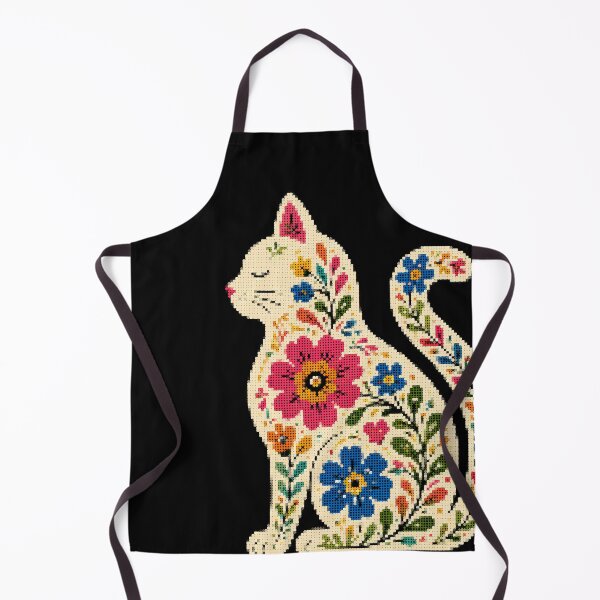 Item preview, Floral Folk Art Cat designed and sold by A-C-G.