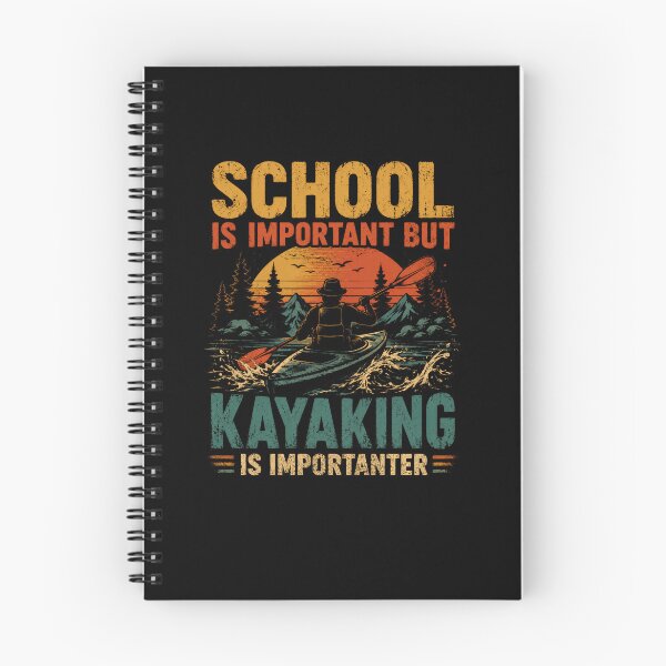 Item preview, La escuela es importante, pero el kayak es más importante. Deportes acuáticos, kayak, remo, humor. designed and sold by SkeletonsDanger.
