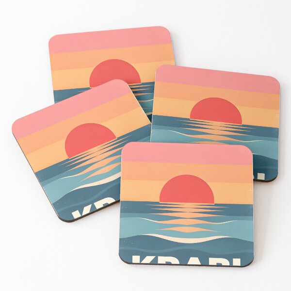 Item preview, Ocean Soul – Retro Tropical Sunset Illustration designed and sold by Spirit of Siam.