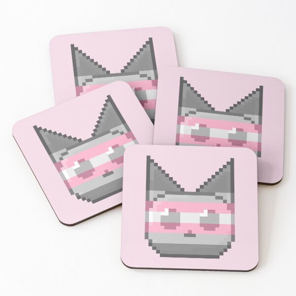 Item preview, Demigirl Pixel Pride Cat designed and sold by Lilac-Cat.