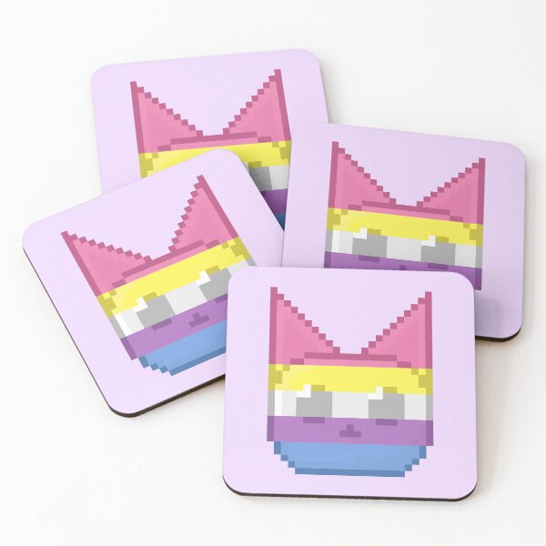 Item preview, Bigender Pixel Pride Cat designed and sold by Lilac-Cat.