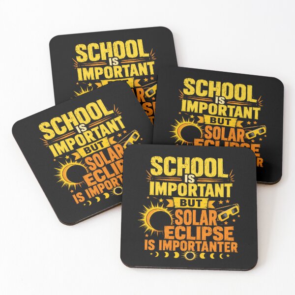 Item preview, School Is Important But Solar Eclipse Is Importanter Astronomy Science Student Teacher Event Lover designed and sold by SkeletonsDanger.