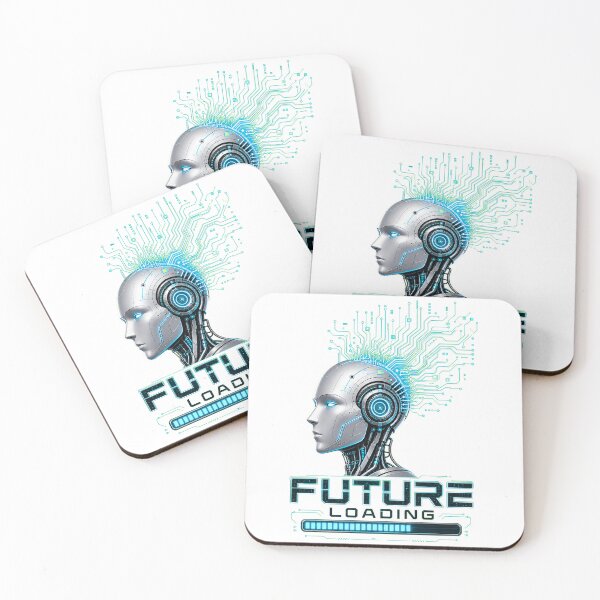 Item preview, FUTURE LOADING Robot Head | Cyberpunk Tech Aesthetic Design designed and sold by Ahmed Nedji.
