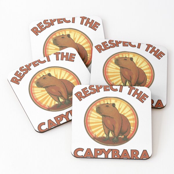 Item preview, Retro Sunset Capybara Sticker - Vintage Respect The Capybara Design designed and sold by VectorForge.