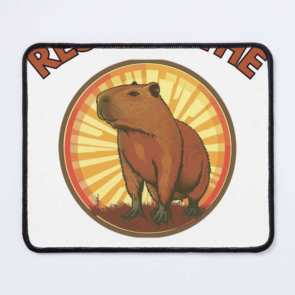 Item preview, Retro Sunset Capybara Sticker - Vintage Respect The Capybara Design designed and sold by VectorForge.