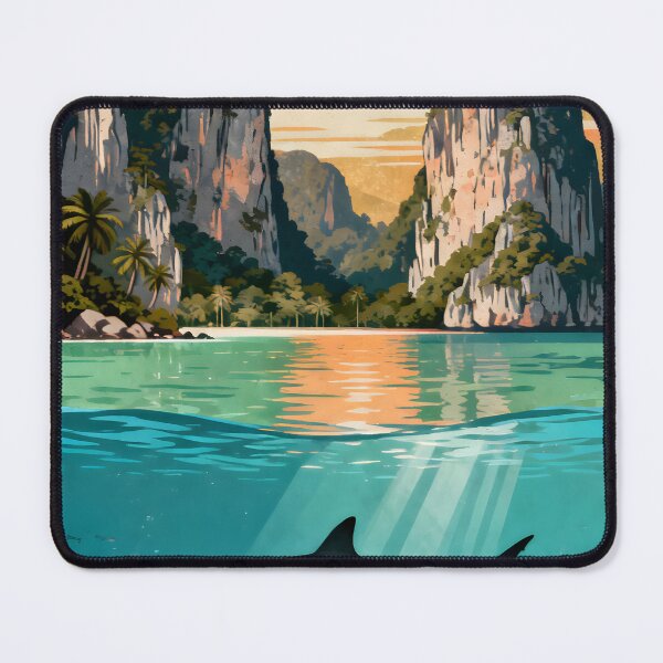 Item preview, Ocean Soul – Retro Tropical Sunset Illustration designed and sold by Spirit of Siam.