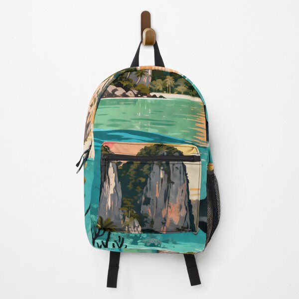 Item preview, Ocean Soul – Retro Tropical Sunset Illustration designed and sold by Spirit of Siam.