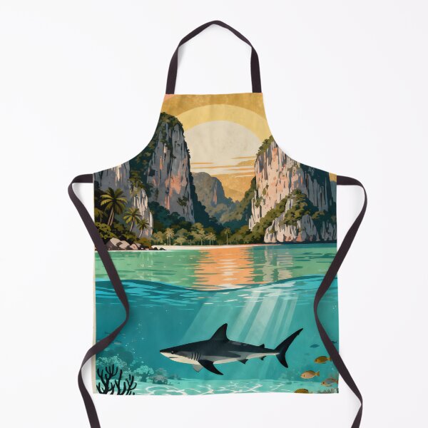 Item preview, Ocean Soul – Retro Tropical Sunset Illustration designed and sold by Spirit of Siam.