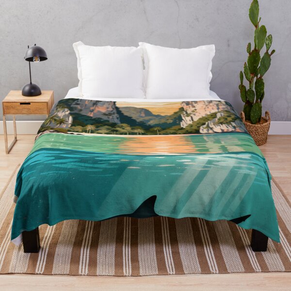 Item preview, Ocean Soul – Retro Tropical Sunset Illustration designed and sold by Spirit of Siam.