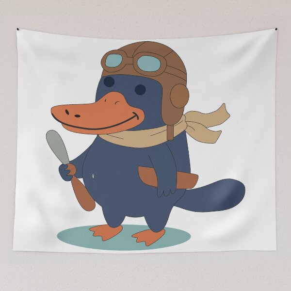 Item preview, Retro Aviator Platypus - Cute Pilot Illustration designed and sold by TatinkaArtskill.